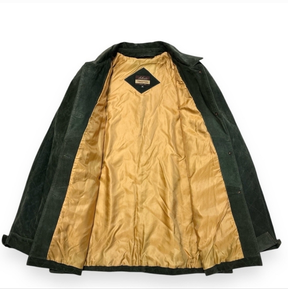 AUTHENTIC TRADITION Quilted Green Suede Shirt Jacket - Picture 4 of 8